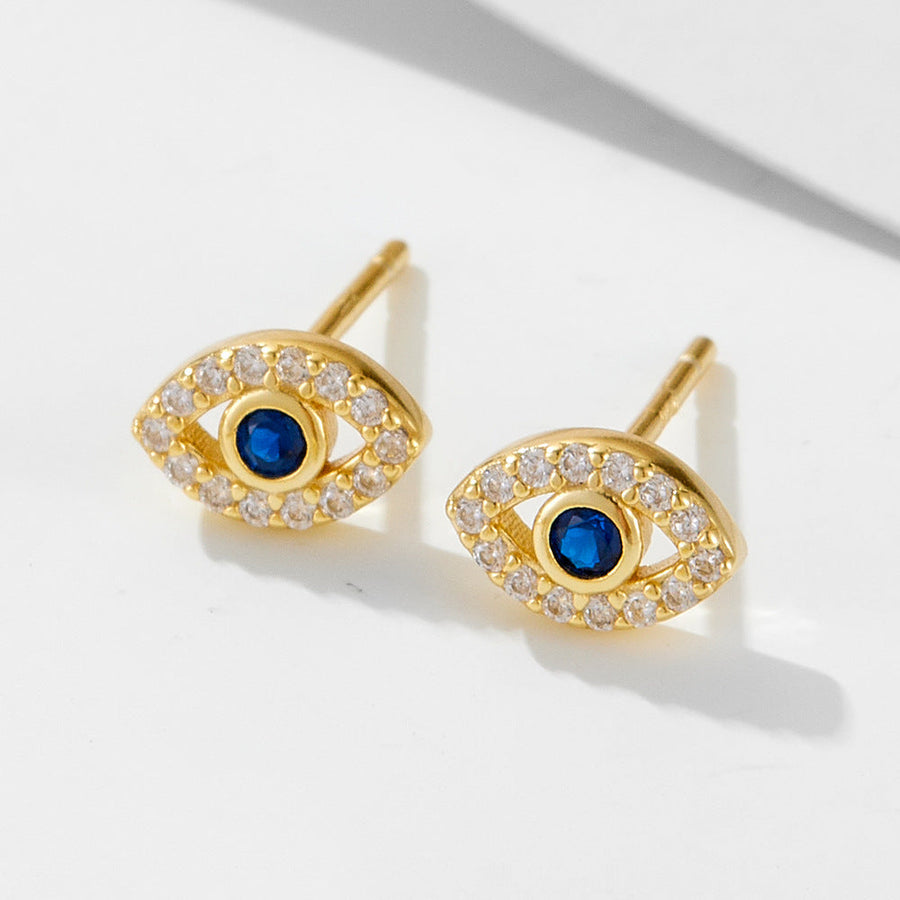 Evil Eye Sterling Silver Stud Earrings Carly Jewelry