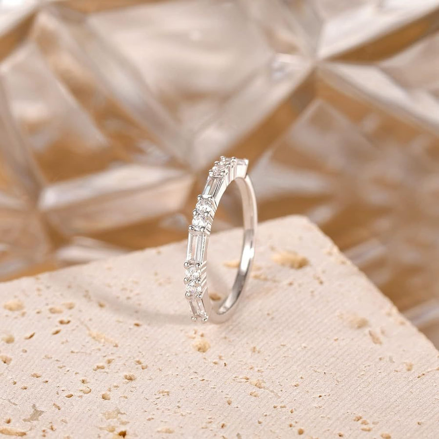 Unique Stackable Wedding Band in Sterling Silver Carly Jewelry
