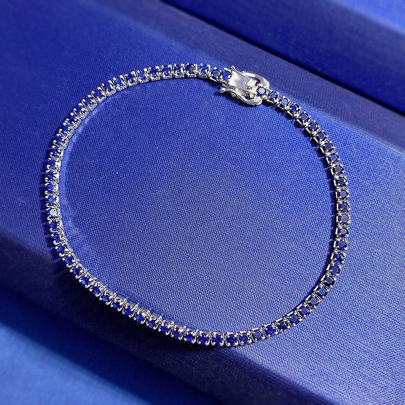 Women's Classic Multi-Color Tennis Bracelet in Sterling Silver Shineofdiamond