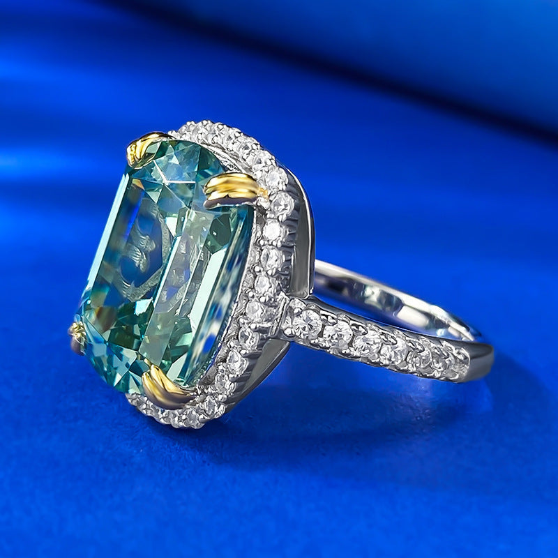 Exquisite Tourmaline Sterling Silver Anniversary Engagement Ring shine of diamond
