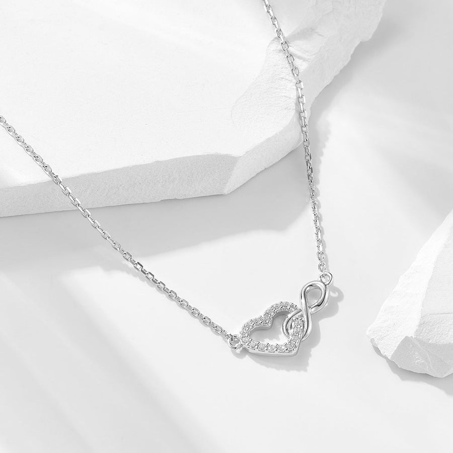 Heart and Infinity Design Silver Necklace Carly Jewelry