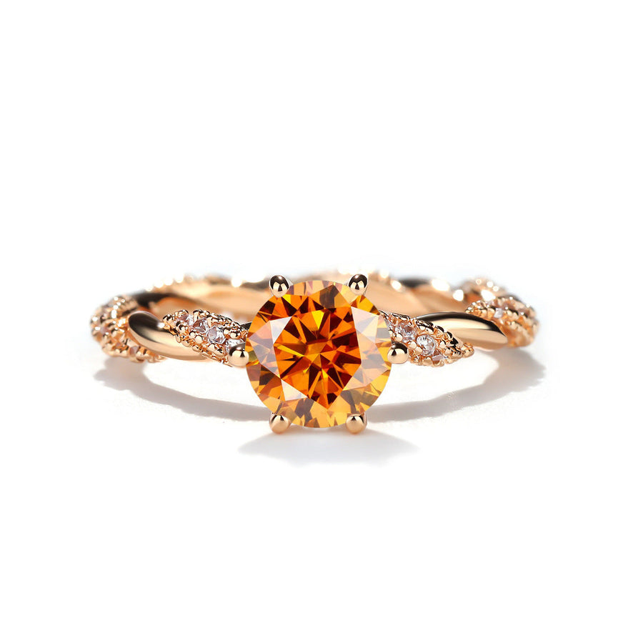 1 Carat Moissanite Twist Engagement Ring in Sterling Silver Shine of Diamond