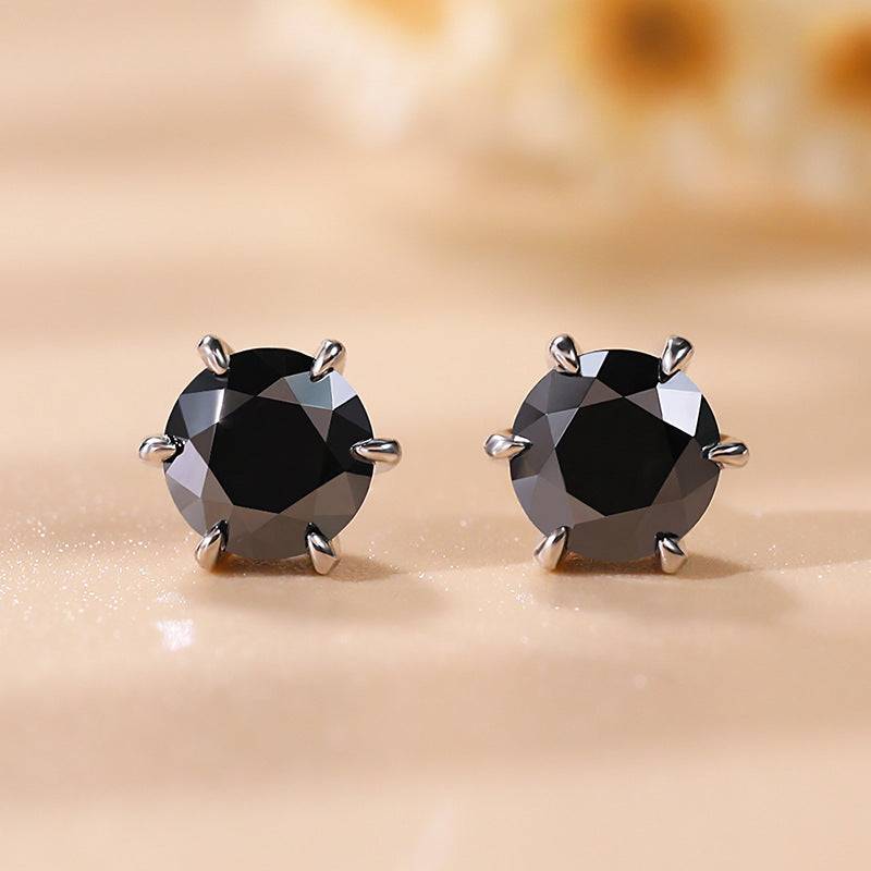 Classic Black Moissanite Stud Earrings Carly Jewelry