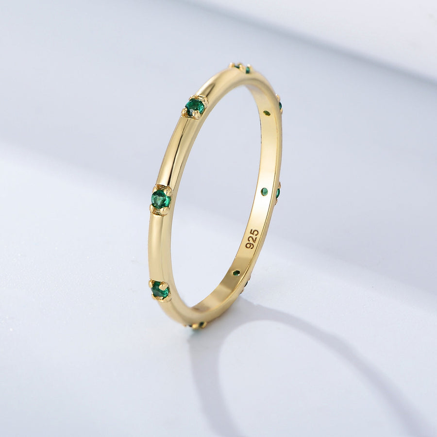 Simple Mutil-color Sterling Silver Wedding Band Juluro