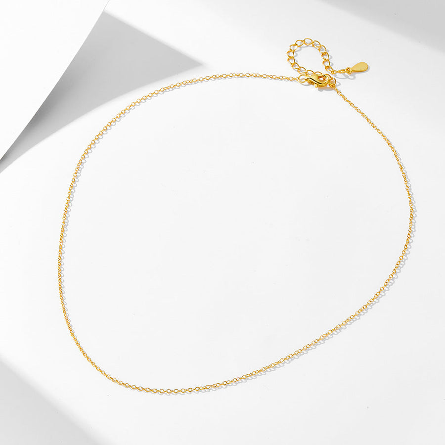 Vintage Layered Sterling Silver Necklace in Golden Color shine of diamond