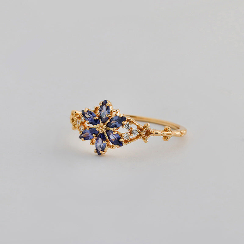 Flower Design 14K Gold Plated Ring Carly Jewelry