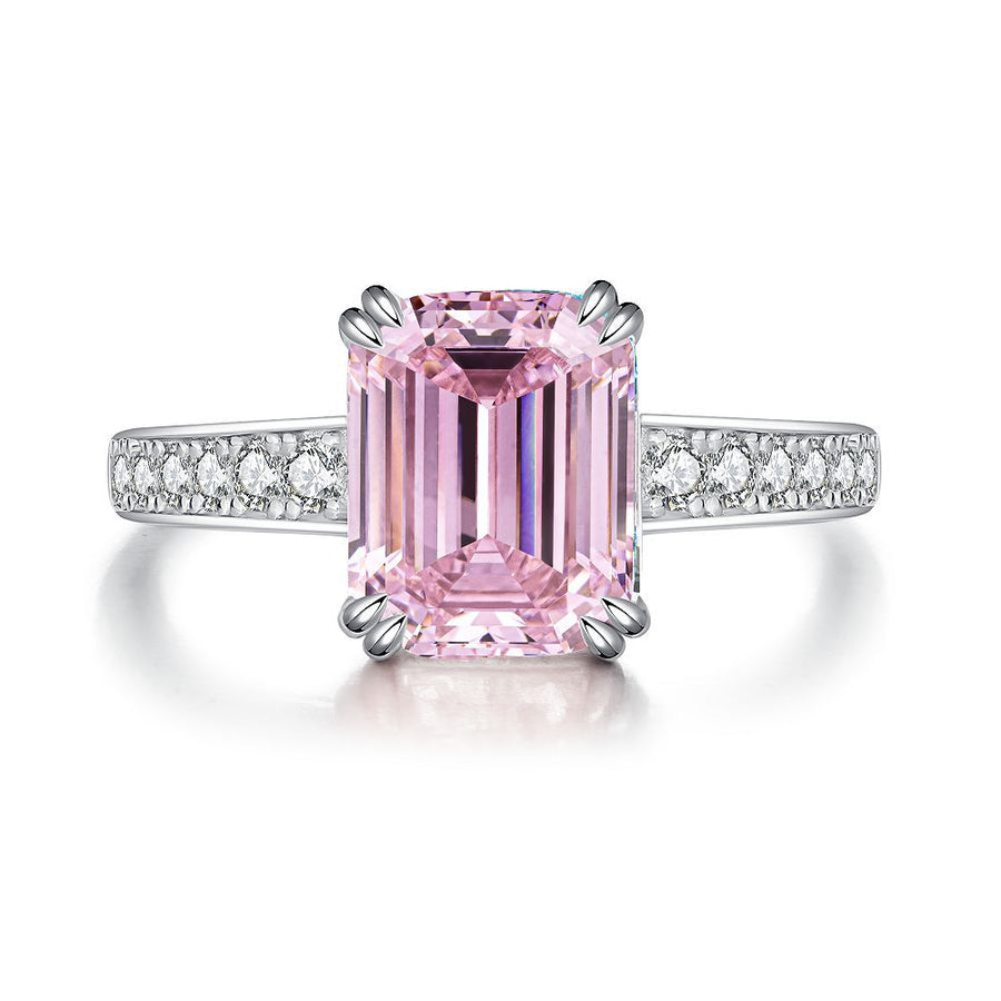 Pink Collection- Sterling Silver Engagement Ring Shine of Diamond