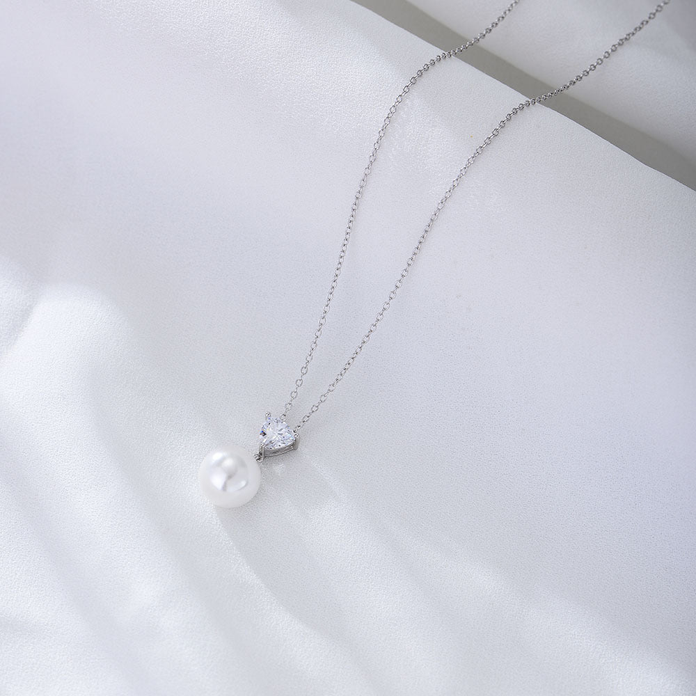 Sterling Silver Pearl Necklace For Mom Carly Jewelry
