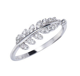 Adjustable Leaves Design Sterling Silver Ring Carly Jewelry