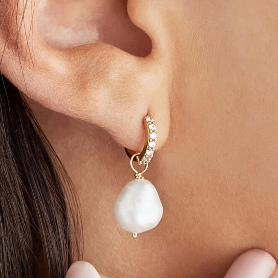 Irregular Baroque Natural Pearl Drop Earrings Carly Jewelry