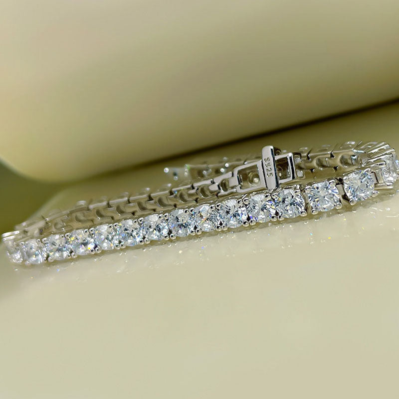 Exquisite Round Cut 925 Sterling Silver Tennis Bracelet Shineofdiamond