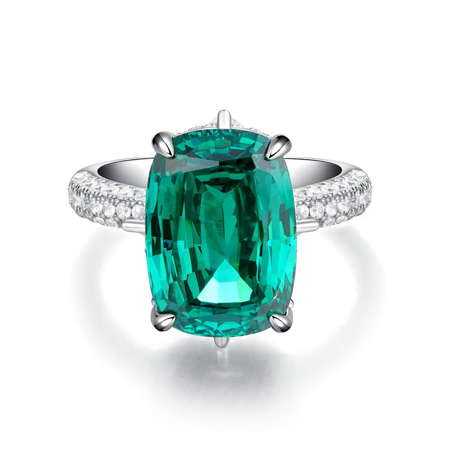 Green Collection Engagement Ring in Sterling Silver Shine of Diamond
