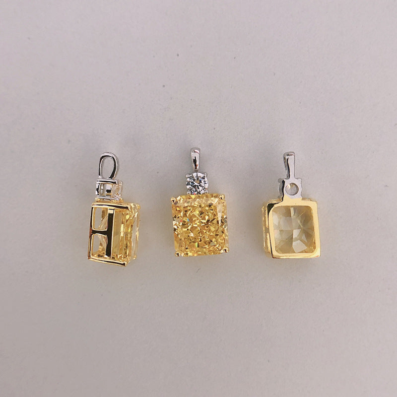 Stunning 4.5ct Yellow Pendant Necklace Carly Jewelry