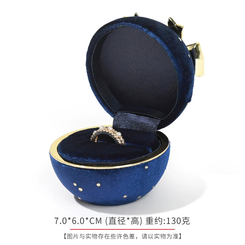 Romantic Spherical Bow-knot Jewelry Box for Ring and Necklace Shine of Diamond