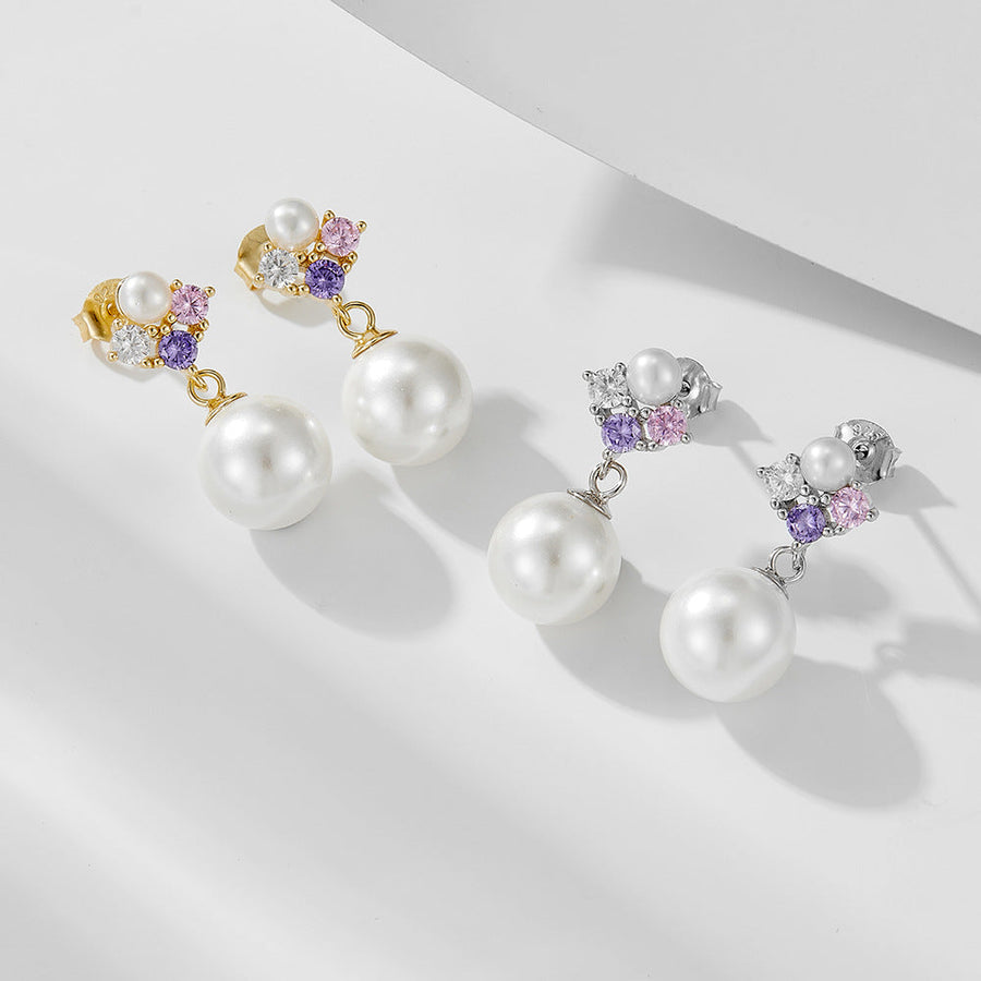 Elegant Pearls Sterling Silver Pendant Earrings Carly Jewelry