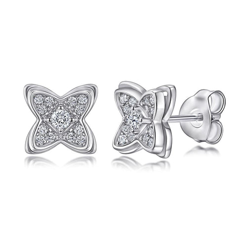 Four Leaves Clover Stud Earrings Shineofidamond