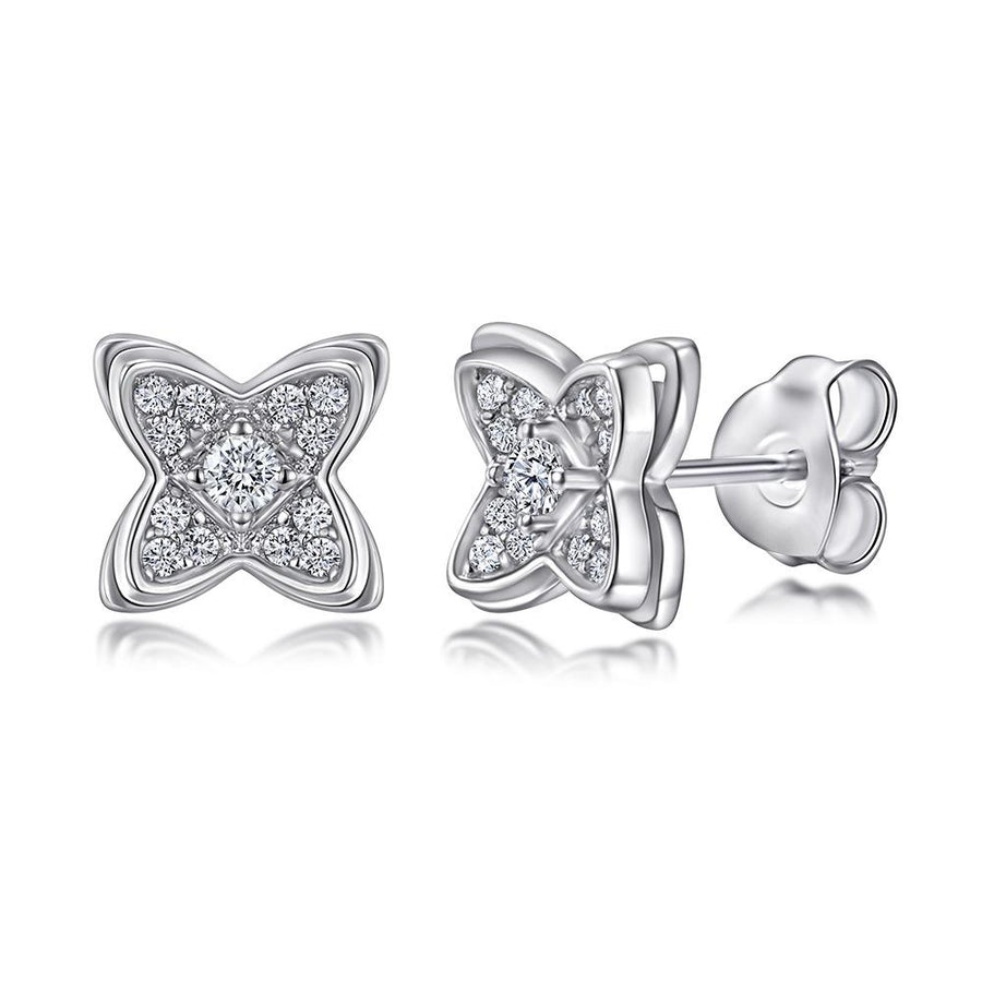Four Leaves Clover Stud Earrings Shineofidamond