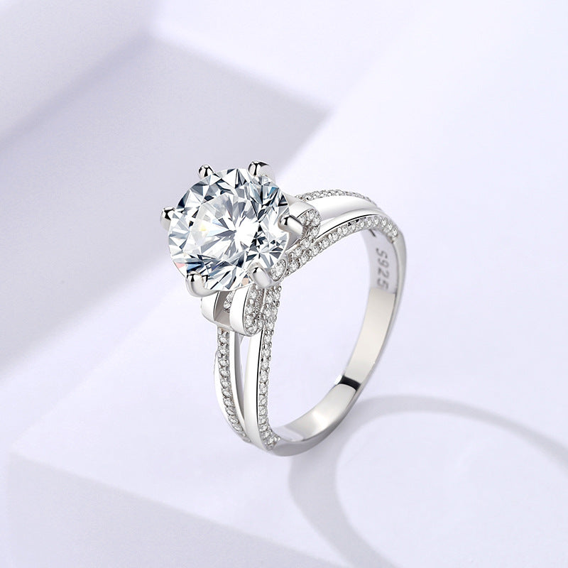 Sparkle 3.0ct bowknot Design  Moissanite Engagement Ring shine of diamond