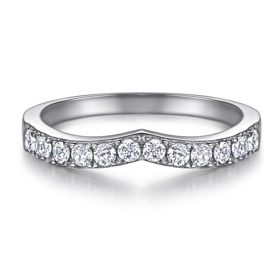 2pcs Marquise Cut Engagement Ring Set With Curved Band Shine of Diamond