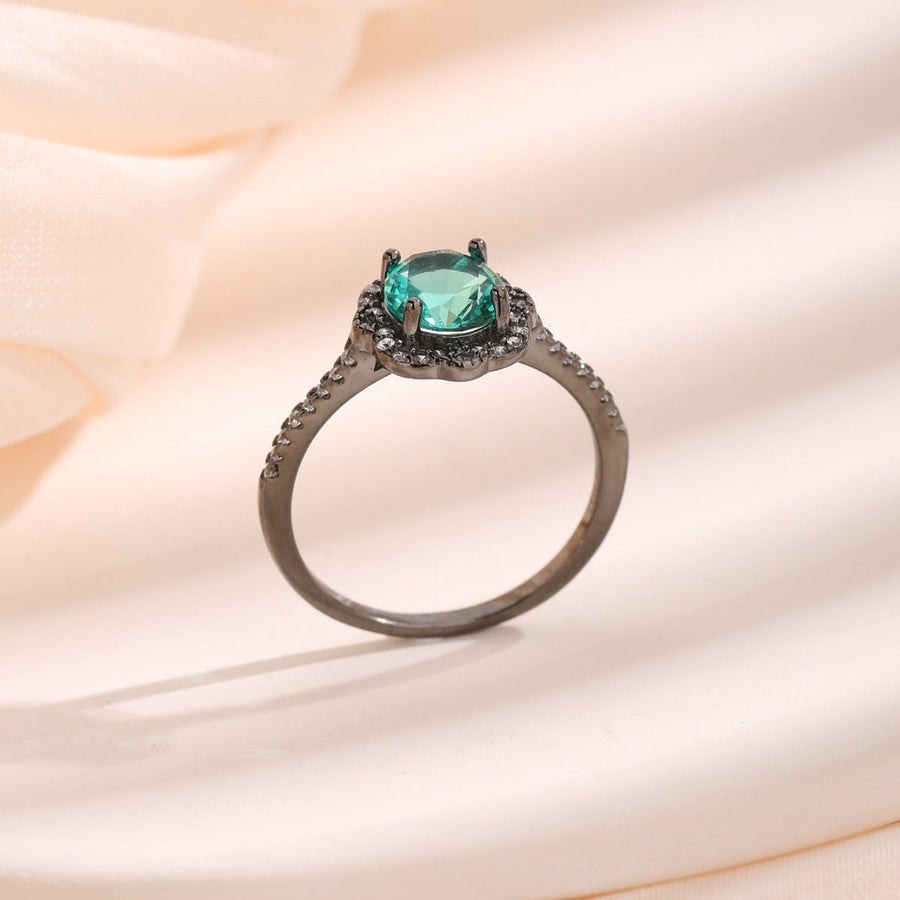 Vintage Paraiba Flower Design Sterling Silver Ring Carly Jewelry