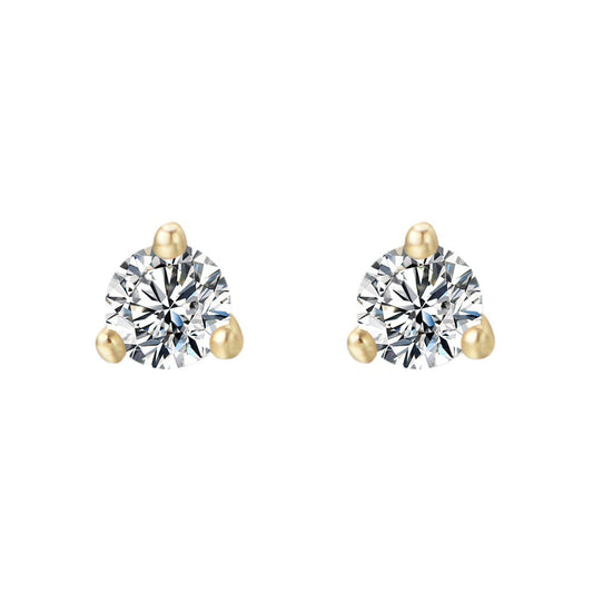 3 Prog Stud Earrings in Sterling Silver Shine of Diamond