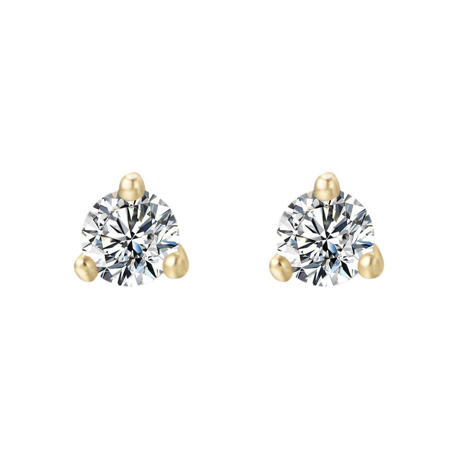 3 Prog Stud Earrings in Sterling Silver Shine of Diamond