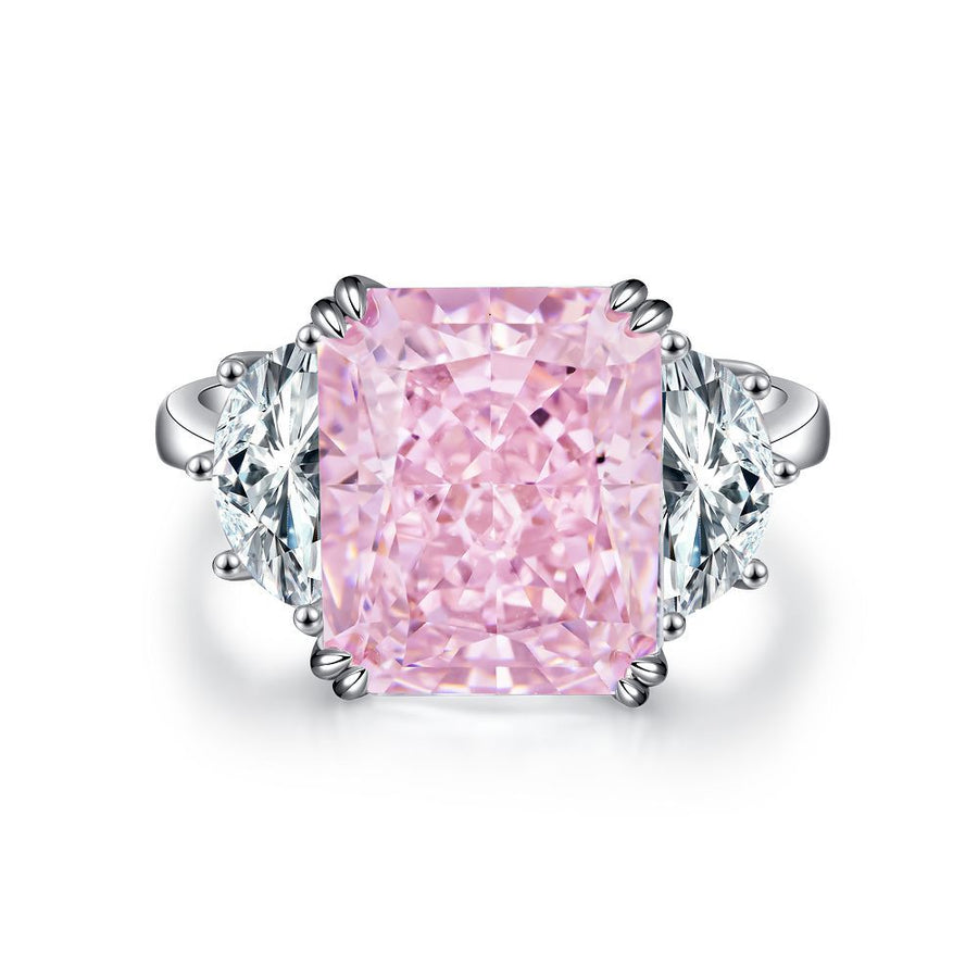 Pink Collection- Sterling Silver Engagement Ring Shine of Diamond