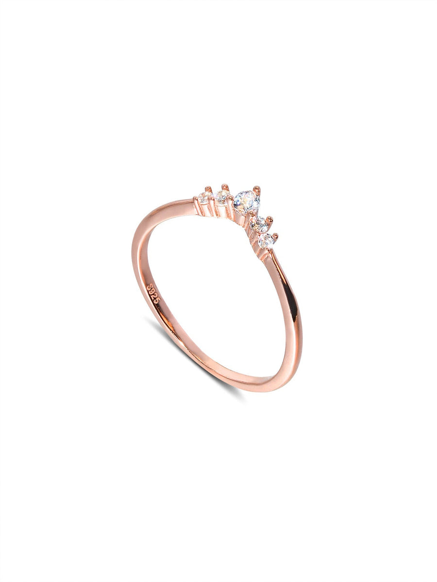 Simple Crown Design Sterling Silver Band Carly Jewelry