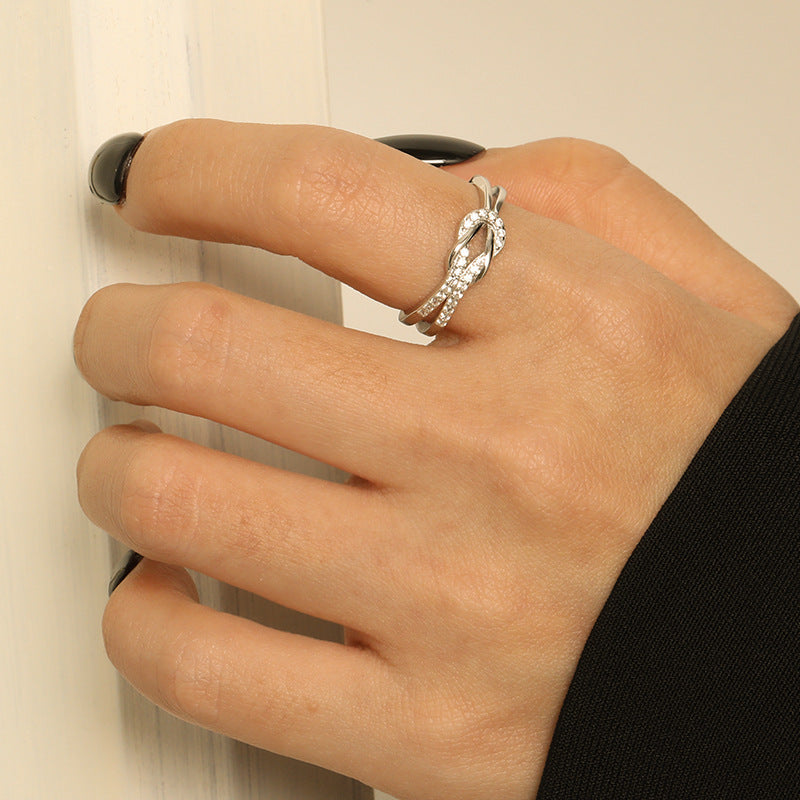 Simple Infinity Sterling Silver Band Shine of Diamond
