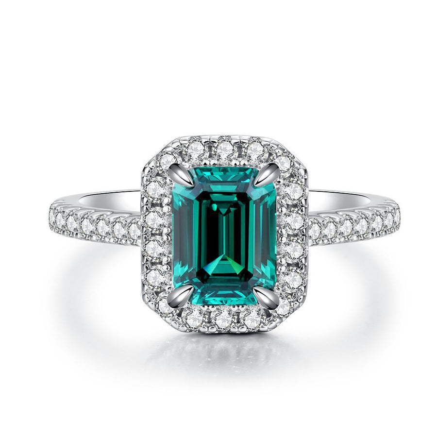 Green Collection Engagement Ring in Sterling Silver Shine of Diamond