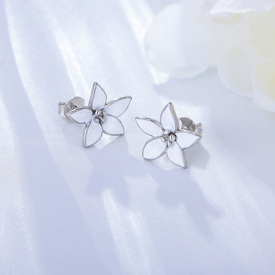 Vintage Flower Design Sterling Silver Stud Earrings Carly Jewelry