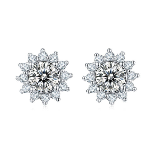 Sunflower Design Stud Earrings Shineofidamond