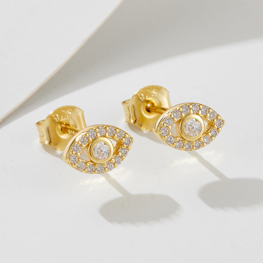 Evil Eye Sterling Silver Stud Earrings Carly Jewelry