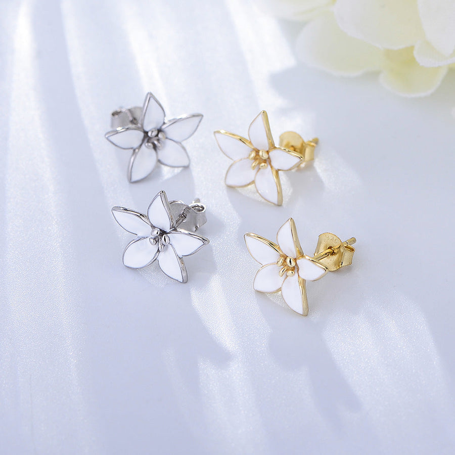 Vintage Flower Design Sterling Silver Stud Earrings Carly Jewelry
