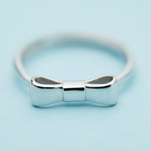 Bowknot Design Sterling Silver Adjustable Ring For Her Dazzleyesjewelry