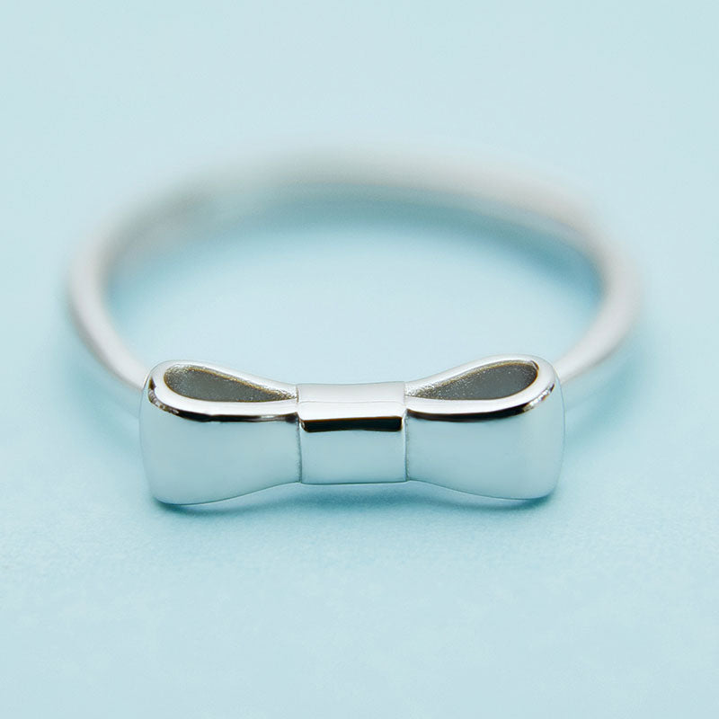 Bowknot Design Sterling Silver Adjustable Ring For Her Dazzleyesjewelry