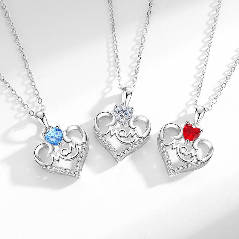 Special Gift Heart Pendant Necklace For Mom shine of diamond