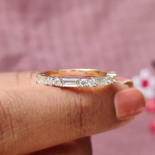 Unique Stackable Wedding Band in Sterling Silver Carly Jewelry