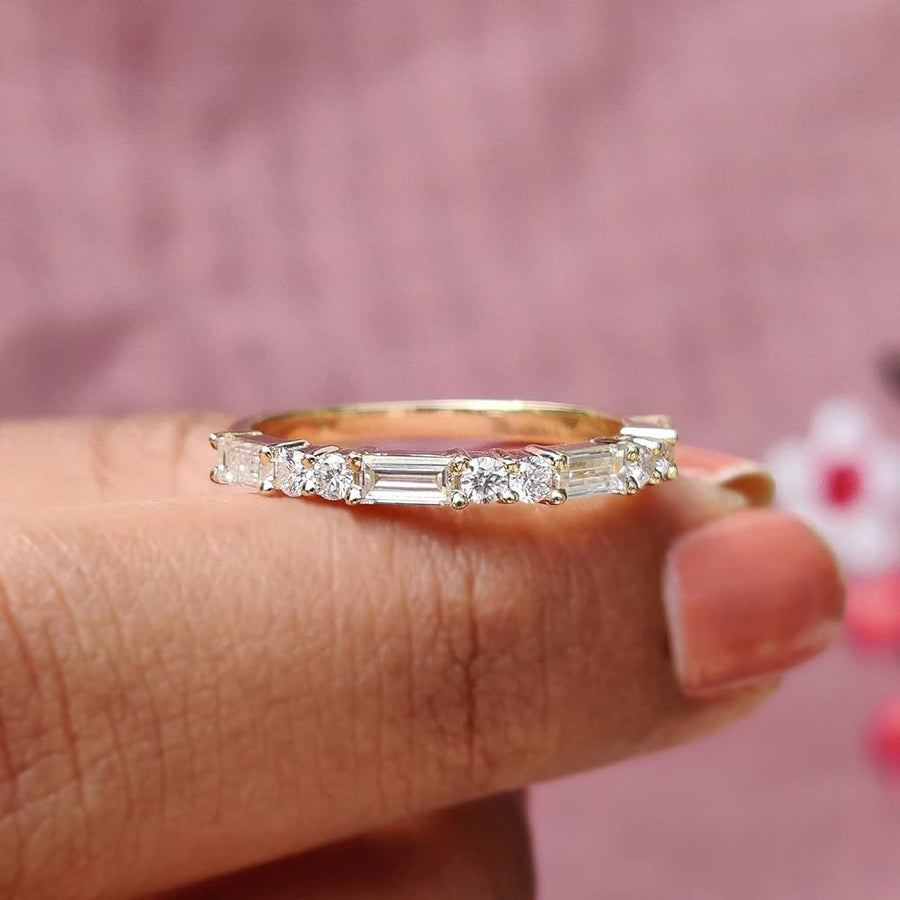 Unique Stackable Wedding Band in Sterling Silver Carly Jewelry