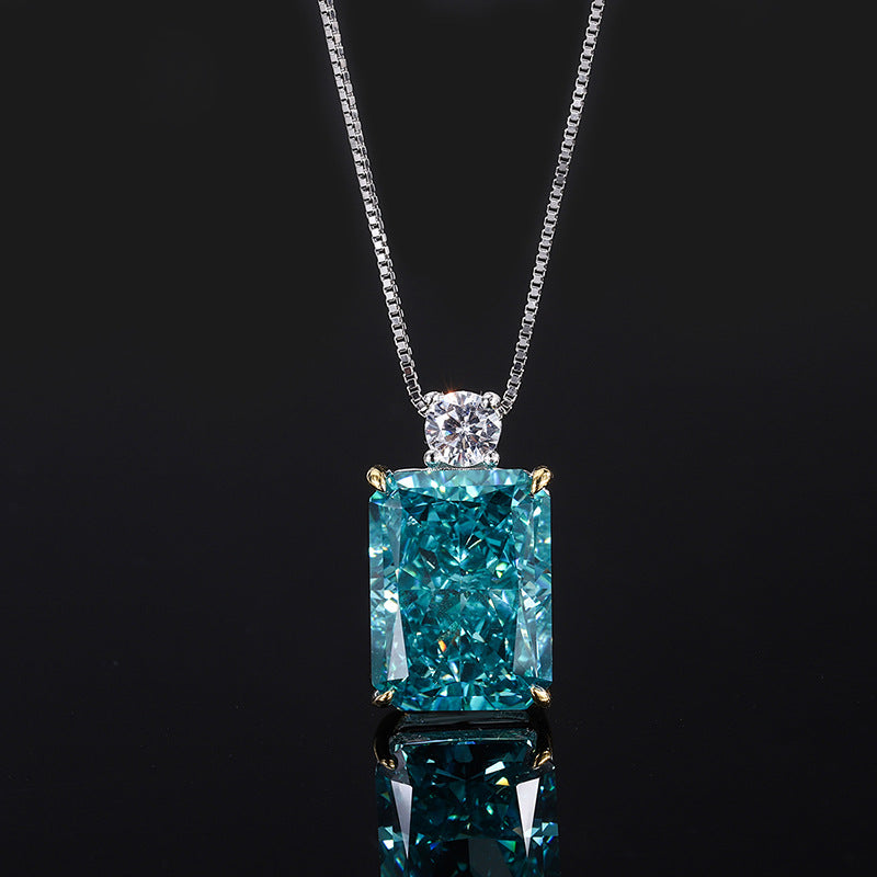 Exquisite Geometry Design Sterling Silver Pendant Necklace Shineofdiamond