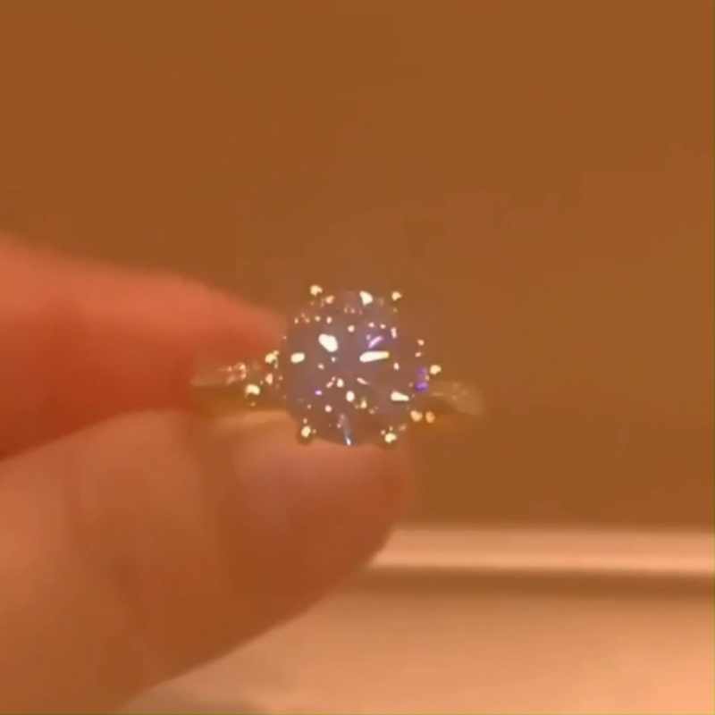 Classic Round Cut 6 Prong 925 Sterling Silver Engagement Ring shineofdiamond