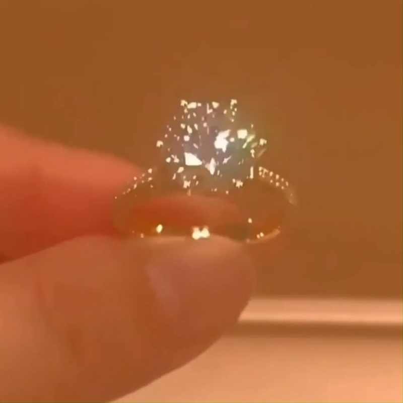 Classic Round Cut 6 Prong 925 Sterling Silver Engagement Ring shineofdiamond
