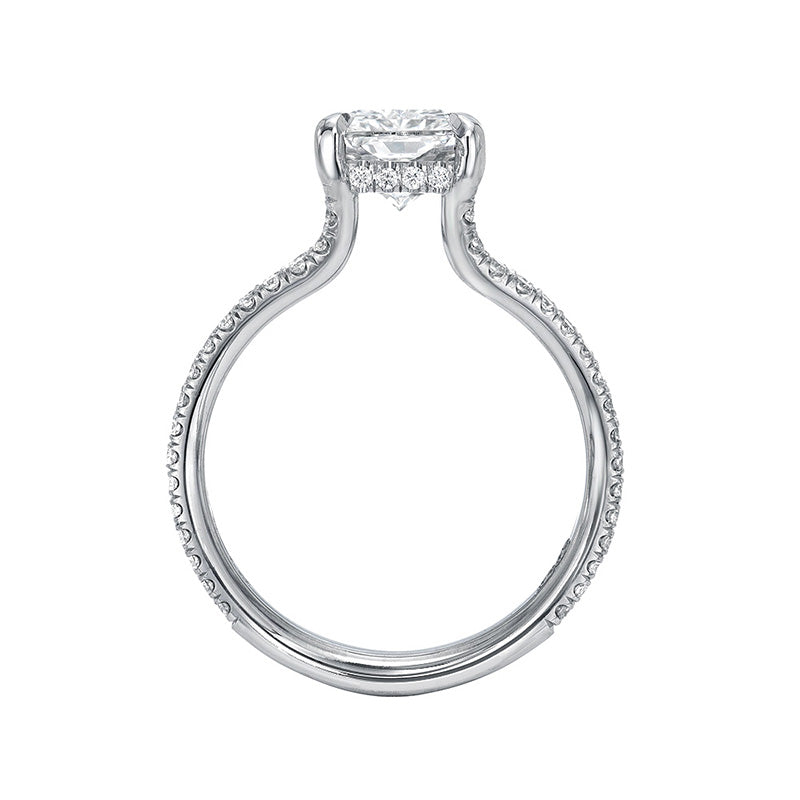Exquisite Split Shank Radiant Cut Engagement Ring In Sterling Silver Shineofdiamond