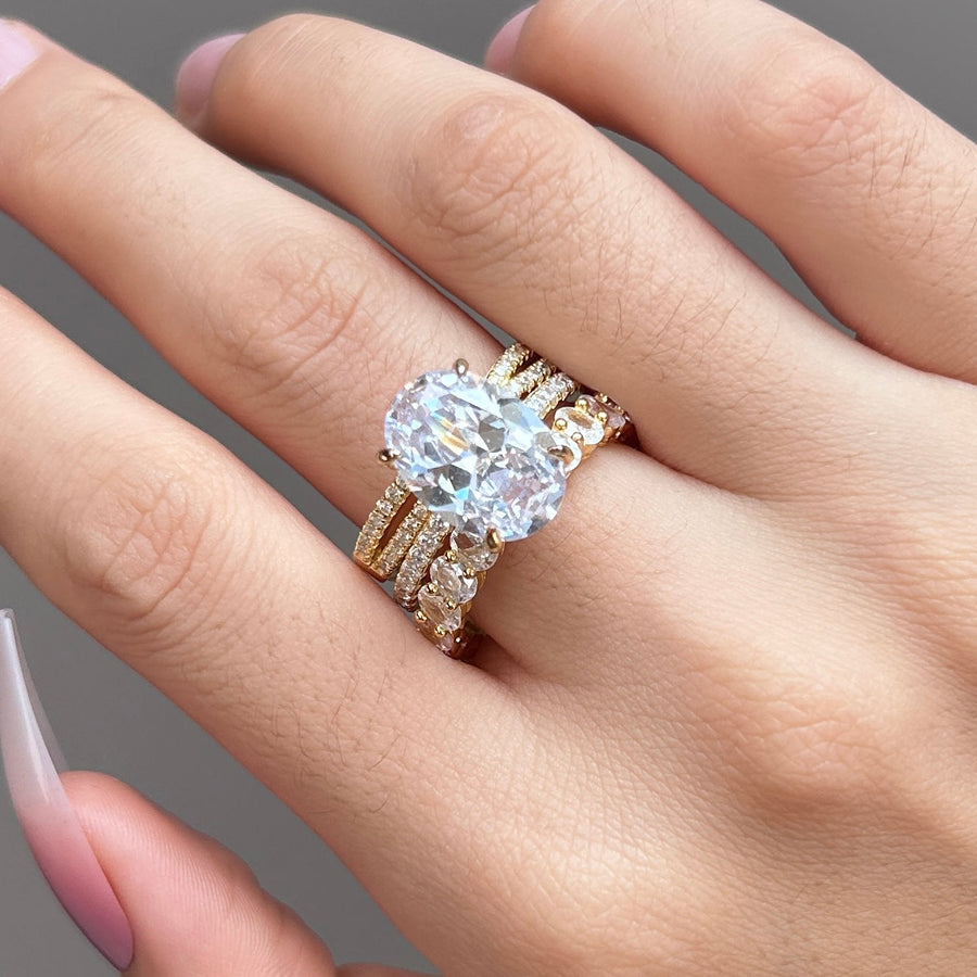 3PC Stunning Golden Tone Bridal Set For Women In Sterling Silver Shineofdiamond