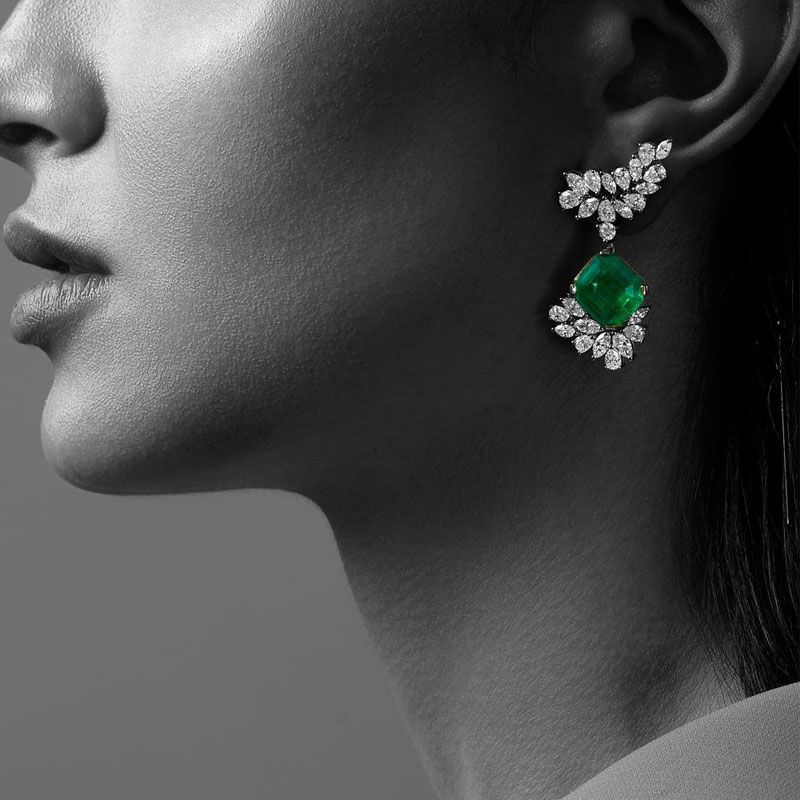 Dainty Two Color Gemstone Sterling Silver Drop Earrings Shineofdiamond