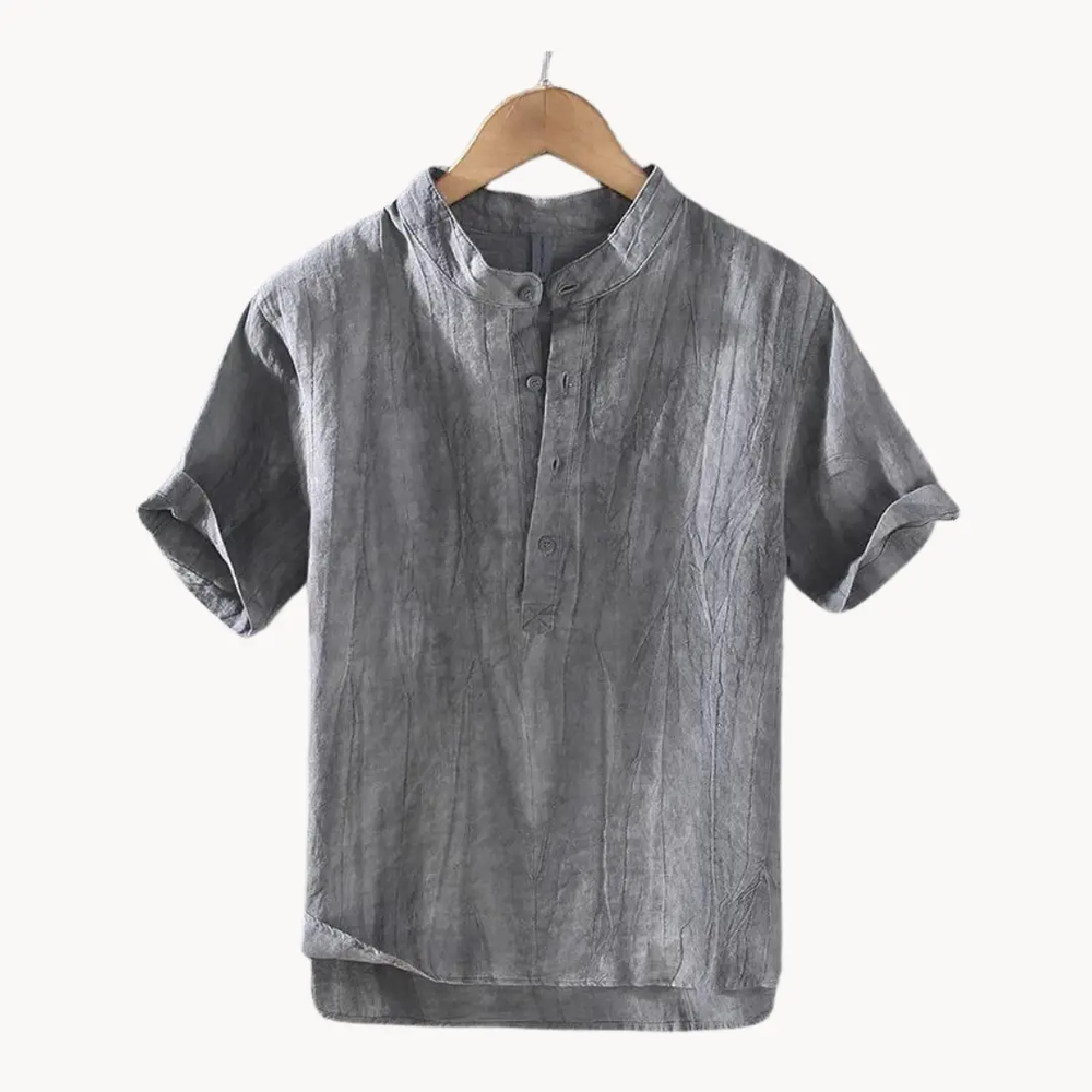 Ocean Blue Pure Linen Button-Down - Shirt CASA LARO