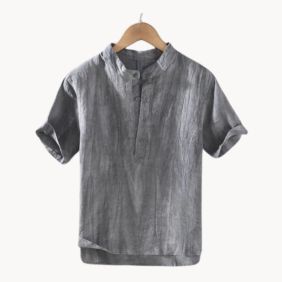 Ocean Blue Pure Linen Button-Down - Shirt CAAYWORLD