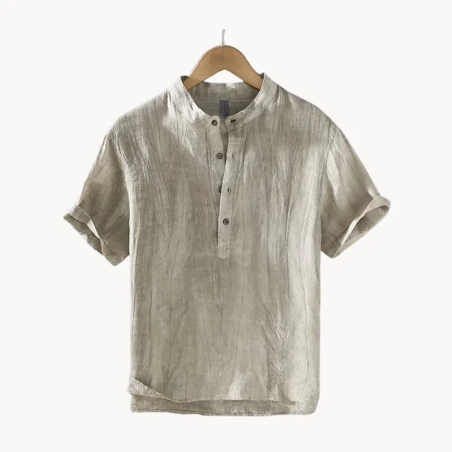 Ocean Blue Pure Linen Button-Down - Shirt CAAYWORLD