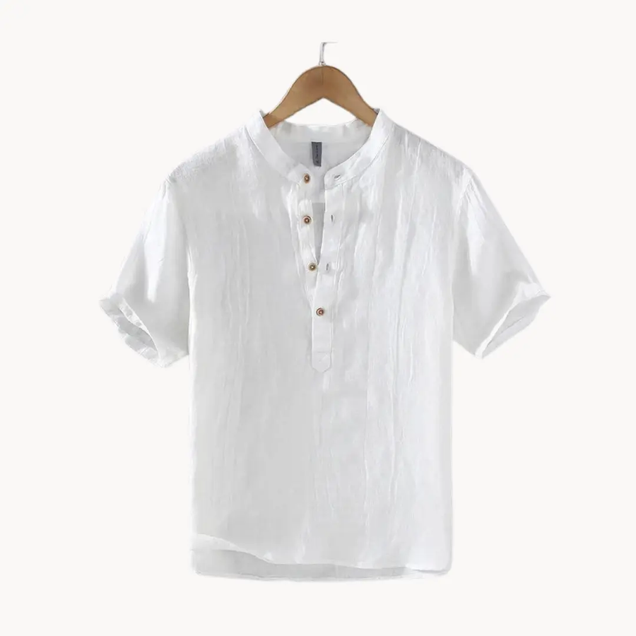 Ocean Blue Pure Linen Button-Down - Shirt CAAYWORLD