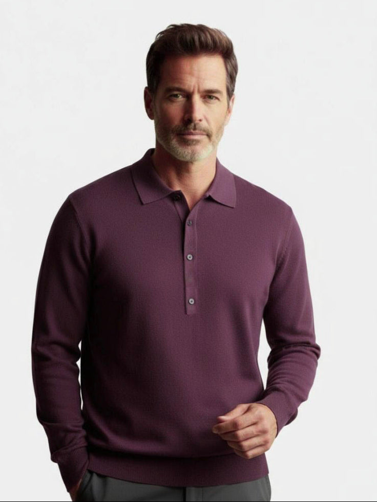 Old Money Knit Polo Pullover - CAAYWORLD CAAYWORLD